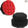 2 PCS Tire Shine Applicator Pad Large Hex Grip Tire Dressing Applicator Reusable Car Detailing Foam Sponge Polishing Tool Wave Contoured Car Cleaning Supplies for Rubber Vinyl & Plastic Trim