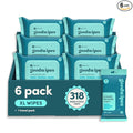 goodwipes Flushable Butt Wipes - Vitamin E & Aloe - Sewer & Septic Safe - Extra Large Adult Wet Wipes For Women & Men - Bathroom Essentials - Shea-Coco, 318 Count (6 Packs + 1 Travel)