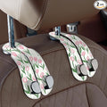 CoBak Purse Hook for Car - Universal Premium Stitched Leather and Aluminum-Magnesium Alloy Double Car Seat Back Storage Hook for Purses, Handbags, Bags (2 Pack),Tulip