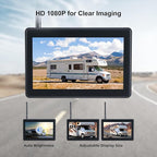 Wireless RV Backup Camera - 7'' IPS Touch Screen, 1080P HD Rear View Camera System with BSD Alert, DVR 4 Channels, IR Night Vision, Compatible with Pre-Wired RVs, Trailer, Camper, 5th Wheel