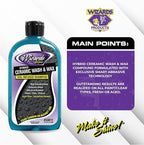 Wizards Hybrid Ceramic Car Wash and Wax Wash Si02 Infused Shampoo - Cleans, Coats & Protects Car Wash Liquid for Mechanics & Car Enthusiasts