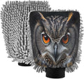 YETTASBIN Owl 2PCS Car Wash Mitts, Ultra Absorbent Chenille Microfiber Car Washing Gloves, Scratch-Free Lint-Free Auto Cleaning Mitt, Machine Washable Elastic Cuff Car Wash Sponge