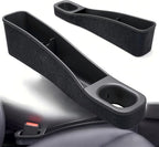 Seat Gap Filler for Tesla-Compatible Models – No More Lost Items, Custom Fit for Model Y & Model 3 (2020–2026), TPE Organizer with Storage, Easy Install, 2 Pack, Black