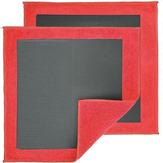 2 Pack Clay Towel Auto Detailing 12 x 12 Inch Fine Grade Clay Bar Towel for Car Detailing Microfiber Car Cloth Cleaner for Cleaning & Release of Paint Contaminants, Red