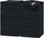 FIXSMITH Black Microfiber Cleaning Cloth -Pack of 50, Highly Absorbent Cleaning Rags, 16"X12" All Purpose Cleaning Towels for Housekeeping, Kitchen, Car, Lint Free and Reusable Microfiber Towels