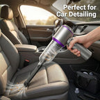 NWDEY Car Vacuum Cleaner High Power 20000Pa – Cordless Handheld Mini Vacuum & Air Duster for Car Detailing, 3-Speed Brushless Motor, 6000mAh Battery (Upgraded Purple)