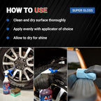 AIM Chemicals Super Gloss - Durable long lasting Tire Shine, Rubber & Vinyl Protector, Long-Lasting UV Protection, Versatile Application for Tires, Plastic Trims, Bumpers - Gal