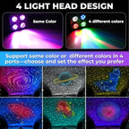1000PCS 32W Meteor Starlight Headliner Kit,4 Light Colors Twinkle Fiber Optic Star Ceiling Lights,0.03in*13.1ft/4m, App/Remote Control Rgbw Shooting Star Headliner Kit Car Roof Home Ceiling