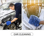 BBTO 5 Pieces Car Wash Mitts Microfiber Chenille Scratch Free Car Wash Gloves Absorbent Double Sided Drying Mitts Microfiber Swirl Free Clean Brush Truck SUV Motorcycles Home Dusting 10.24'' x 6.69''