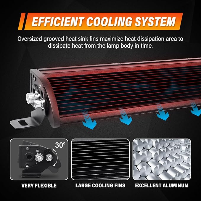 Willpower 32 inch LED Light Bar Single Row White Amber Dual Color 180W Off Road Light Bar Spot Flood Combo LED Work Light Truck UTV 4x4 Cars SUVs ATVs Boats Fog Driving Light with Wiring Harness kit