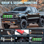 Nilight 2PCS 24 inch Truck Grille Strobe Lights Strip 384 LED Emergency Light Green White Flexible Side Flashing Warning Caution Safety Waterproof Lighting Kit for Trucks Tow Plow Construction Vehicle