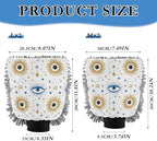 Qilmy Stylized Eye Pattern Microfiber Chenille Car Wash Sponge Scratch Free Car Wash Mitt Absorbent Mitt Sponge for Trucks SUVs Car Washing Home Cleaning, Medium