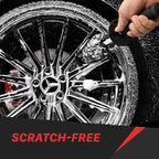 Maxshine Universal 3-Piece Microfiber Wheel Brush Kit (Black) | 14”, 18” & 20” Sizes | Ultra-Soft Lint-Free Heads with Anti-Static | Versatile Car Wheel & Rim Cleaning Brushes for Auto Detailing