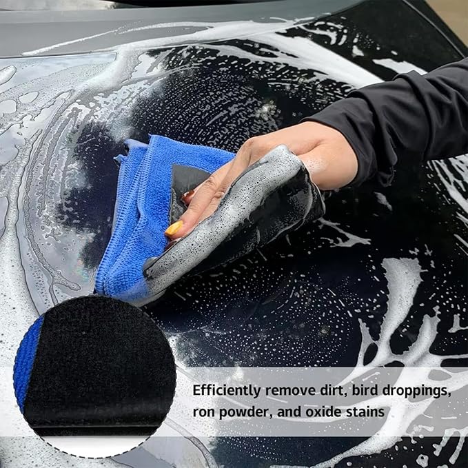 Clay Bar Mitt for Car Detailing - Professional Clay Cloth Car Wash Glove | Paint Decontamination & Fallout Remover | Scratch-Free Microfibre Cleaning Mitt for