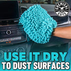Chemical Guys MIC513 Big Noodle Chenille Microfiber Scratch Free Supersized Car Wash Mitt for Cars, Trucks, SUVs, RVs & More, Turquoise (11" x 12")