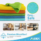 AIDEA Microfiber Cleaning Cloth, 10PK, Soft Absorbent Rags, Microfiber Towels for Cars, Kitchen Towels, Dusting Cloth for Home, Window, Cleaning Supplies, 12"×12"