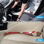 Car Seat Gap Filler Set of 2, 3IN1 Seat Side Gap Filler Plug with Storage Slot & Hook Function, Soft Foam Universal Fit Car SUV Truck Fill Gap Between Seats Console Organizer（Narrow Saddle Brown ）