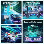 13.1 Inch 8 Core Car Radio for Chevy Silverado GMC Sierra 2014-2018 5Ghz WiFi IPS Touch Screen Silverado Stereo Wireless CarPlay Android Auto BT GPS FM/RDS Backup Camera MIC 4+64G,Black