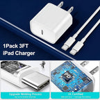 USB C iPad Fast Charger,2018-2026 iPad Charger Fast Charger Wall Block with 3FT USB C to C Cable Cord for iPad Pro M5/M4/13/12.9/11,iPad Air M4/M3/M2/4th/5th Gen,Mini 6th/A17 Pro,iPad 10/A16