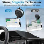 PlusAcc Vacuum Magnetic Phone Holder for Car, Suction Cup Phone Mount for MagSafe, 360°Rotatable Strong Magnet Stand for iPhone 16/15/14/13 in Smooth Surface (No Charging)