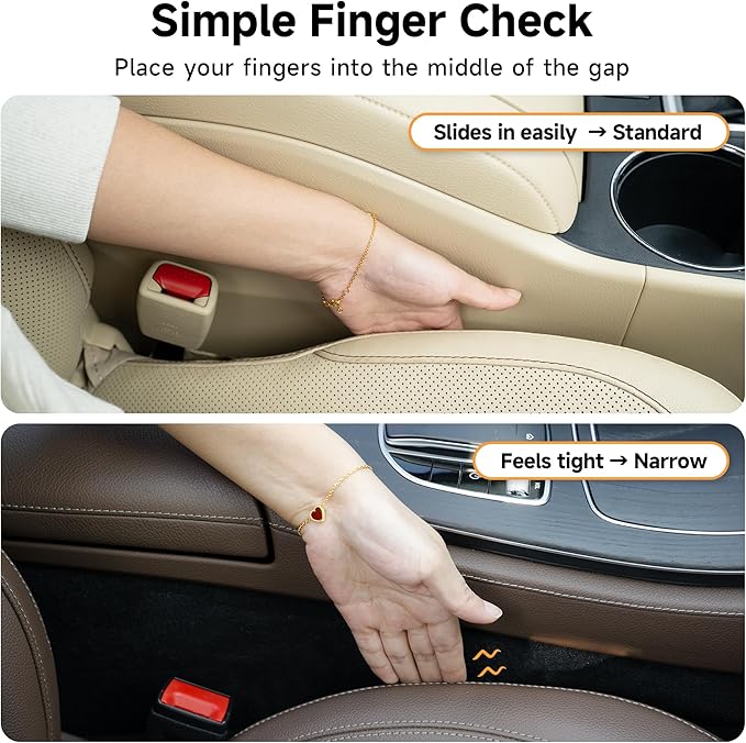 Givifive Car Seat Gap Filler Set of 2, 3IN1 Seat Side Gap Filler Plug with Storage Slot & Hook Function, Soft Foam Universal Fit Car SUV Truck Fill Gap Between Seats Console Organizer（Narrow Ivory）