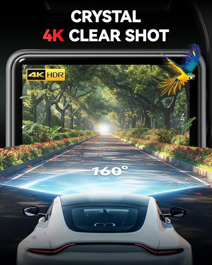 REDTIGER F4 4K Dash Cam Front, 2.2 inch Mini Car Camera, 2160P UHD Touch Screen, Voice Control, Included 32GB Card, Night Vision, Built-in GPS, WiFi APP Control, Loop Recording, 24H Parking Monitor