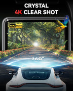REDTIGER F4 4K Dash Cam Front, 2.2 inch Mini Car Camera, 2160P UHD Touch Screen, Voice Control, Included 32GB Card, Night Vision, Built-in GPS, WiFi APP Control, Loop Recording, 24H Parking Monitor