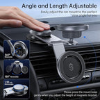 SYNCWIRE Fits MagSafe Car Mount for Universal Dashboard, Tesla Screen, Magnetic Phone Holder for Car,Foldable Aluminum Alloy Arm,Super Stable Car Mount for iPhone 17 Pro Max 16 15 14 13 12&All Phones