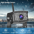 Wireless Dual Backup Camera System, Hodozzy 7" Monitor with Split Screen Plug and Play HD Rear View Camera with Loop Recording Sunshade Design Waterproof IR Night Vision 12V-36V for Car,Truck, RV