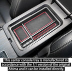 RUNROAD Center Console Organizer Tray Compatible with Nissan Altima 2019 2020 2021 2022 2023 2024 2025 Accessories, Insert Armrest Tray Secondary Storage Box Coin Holder Console Dividers, Red