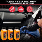 Tornador TC-ENZYME Multi-Purpose Enzyme Cleaner 2oz 3-Pack | Heavy-Duty Spot & Stain Remover with Odor Control | Use Black, Classic, or TornadorMAX Tools or Spray Bottle