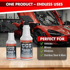 CCS Multi Surface Cleaner - Bug Remover for Motorcycles, Cars, Trucks, RVs, Boats - Polymer Chain Clear Coat Ceramic Alternative - Top Coat Shine and Protection Technology (32 oz)
