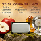 Car Air Freshener - Stone Air Freshener - Car Odor Eliminator - Car Fresheners Long Lasting - Variety 3 Pack Starter Kit - VISOR CLIP INCLUDED (Apple-Open Air-Amber)