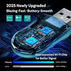 OTTOCAST Mini 2025 Wireless CarPlay & Android Auto 2-in-1 Adapter, Fast Stable Connection, Plug & Play for iPhone & Android Devices