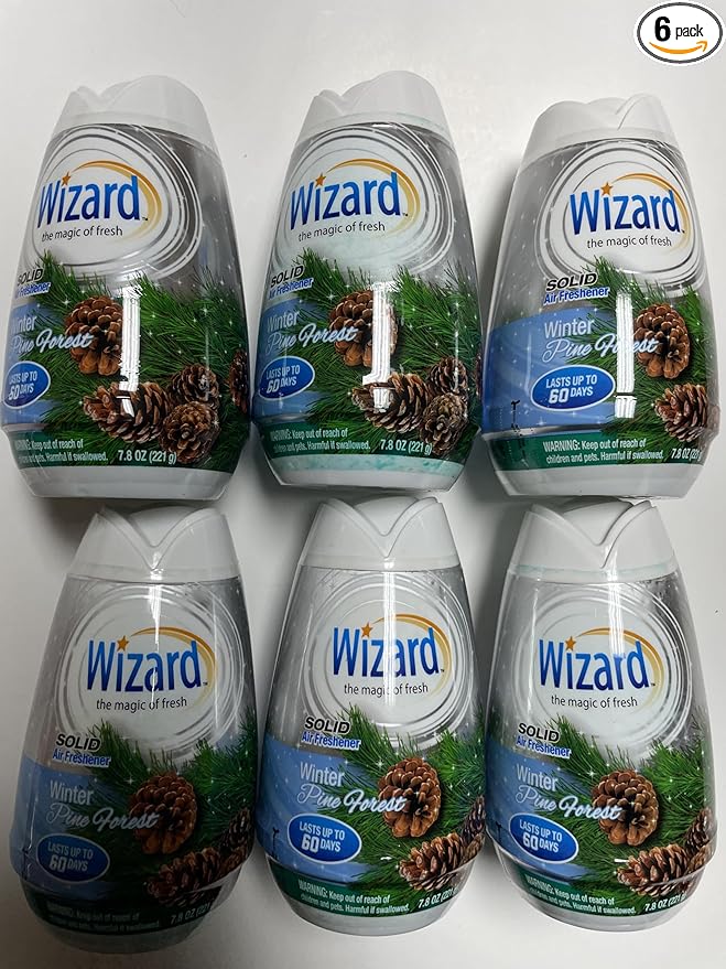 Wizard The Magic of Fresh gel Air Freshener, solid air freshener 7.8 oz winter pine forest Pack of 6