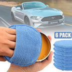 FONAROLL Microfiber Wax Applicator Pads, Car Wax Applicator with Finger Pocket, Buffing & Detail Polishing Foam Pads for Car Cleaning and Fine Polishing (5 inch, 6 Pack)