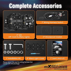 maXpeedingrods 5 inch 212W LED Off Road Lights, 7 RGB Colors LED Pod Light, Auxiliary Driving Lights 25440LM 3Modes, w/ 270°Side Shooter and Black Covers Spot Light for Jeep SUV Pickup ATV