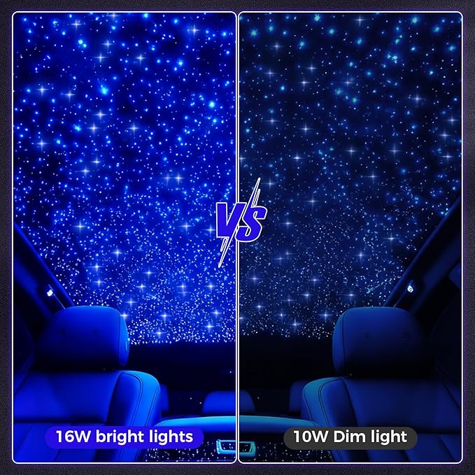 Starlight Headliner Kit, Twinkle Star Lights for Car Decor 500pcs*0.03in*9.8ft/3m, Fiber Optic Star Ceiling Lights APP/Remote Control for Car Roof Home Ceiling