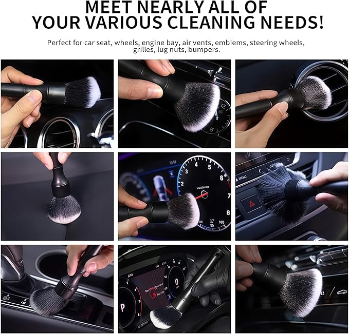 7PCS Car Beauty Brush Set, Cleaning Brushes for Car Interior or Exterior, Dust Removal and Cleaning Tools, Suitable for Logos, Vents, Wheels, Leather Seats