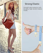 WEESMILE Keychain Wristlet, Stretchy Key Chain for Car Keys with D ring, Cute Scrunchie Wrist Bracelet for Women Men