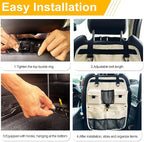 Car Seat Back Organizer with Multiple Storage Pockets, Black Mesh and Fabric, Universal Fit (beige)
