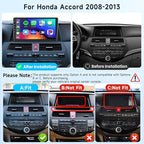 [4G+64G] Android 15.0 Car Stereo for Honda Accord 8th 2008-2013 Support Wireless Carplay/Android Auto with 10.1 Inch 1280 * 720P IPS Touchscreen 5Ghz-WiFi GPS Navigation BT FM/RDS Radio Backup Camera