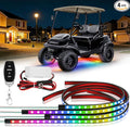 Golf Cart Underglow LED Light Strip Kit, 28 Modes Neon Underbody Glow, 12-85V, Music Sync, Wireless Remote Control, Universal for All Golf Carts, EZGO, Club Car, Yamaha, 4 Pack