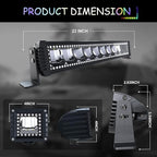 22" RGB LED Light Bar 2Pcs 4" Flood LED Pods with Multi-Color Chasing RGB Halo 16 Solid Colors Over 92 Flashing Modes Offroad Lights Driving Lamp Fog Lights with Switch Wiring Harness