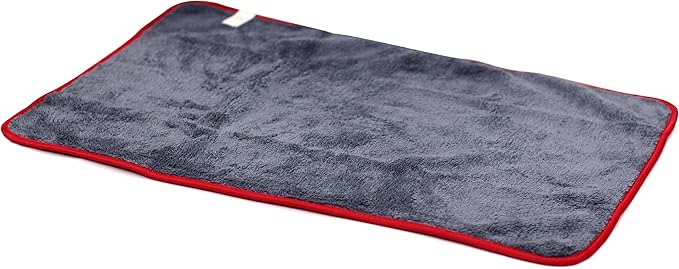 Maxshine 6 Pack Microfiber Towel - 600GSM Ultimate Crazy with Red Silk Border, Grey, 16”x24” (40x60cm) - Scratch-Free Towels for Fast Car Washing & Drying - Perfect for Car Detailing