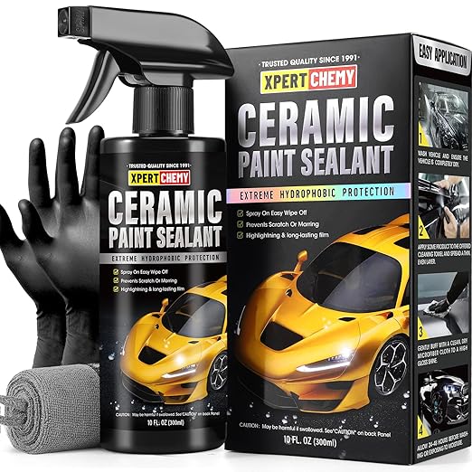 Ceramic Coating for Cars Polish, Paint Sealant Spray Enhancing Car Gloss and Color Depth, Hydrophobic Protection, Waterproof, Dustproof and Pollutant-Proof, High Shine Car Wax Coating Spray