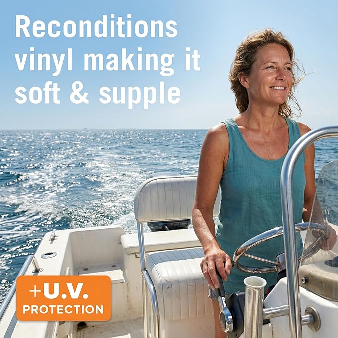 Boat Vinyl Cleaner Upholstery and Seat Cleaner Protectant for Marine Vinyl Windows and Pontoon Interiors Effective Boat Cleaning Supplies and Conditioner Products