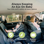 KeaBabies Baby Car Seat Mirror - Wide Shatterproof Backseat Infant Car Mirror for Baby Rear Facing, Crystal Clear View, Travel Accessories, Easy Install & Adjust for Removable Headrest (Matte Black)