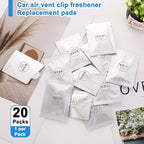 20 Pack Lavender & Rose Car Air Freshener Refill Fragrance Tablets, Car Scents Pads for Car Air Freshener Vent Clips
