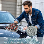 Qilmy Skeleton Rose Pattern Microfiber Chenille Car Wash Sponge Scratch Free Car Wash Mitt Absorbent Mitt Sponge for Trucks SUVs Car Washing Home Cleaning, Medium